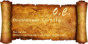 Osztheimer Cirilla névjegykártya